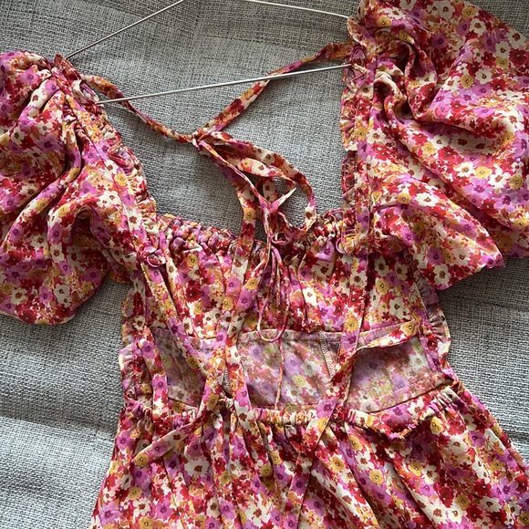 For Love & Lemons Floral Felicia Midi Dress - Picture 5 of 8